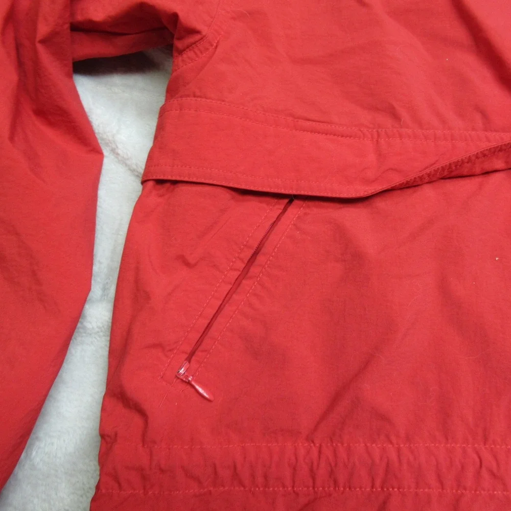 Nike Pullover Jacket Womens Small Red 1/4‎ Zip Hooded Windbreaker Rain Light VTG